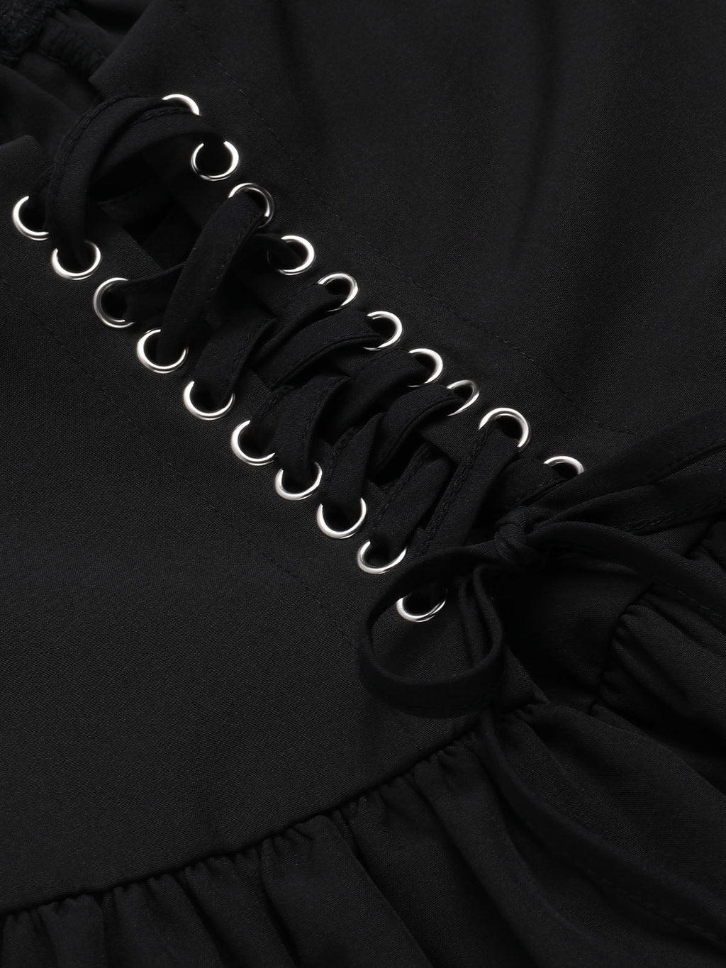 Corset Mini Dress Black Lace Trim Women's Sleeveless Tie-Front – Casual, Party, Gothic, Gift