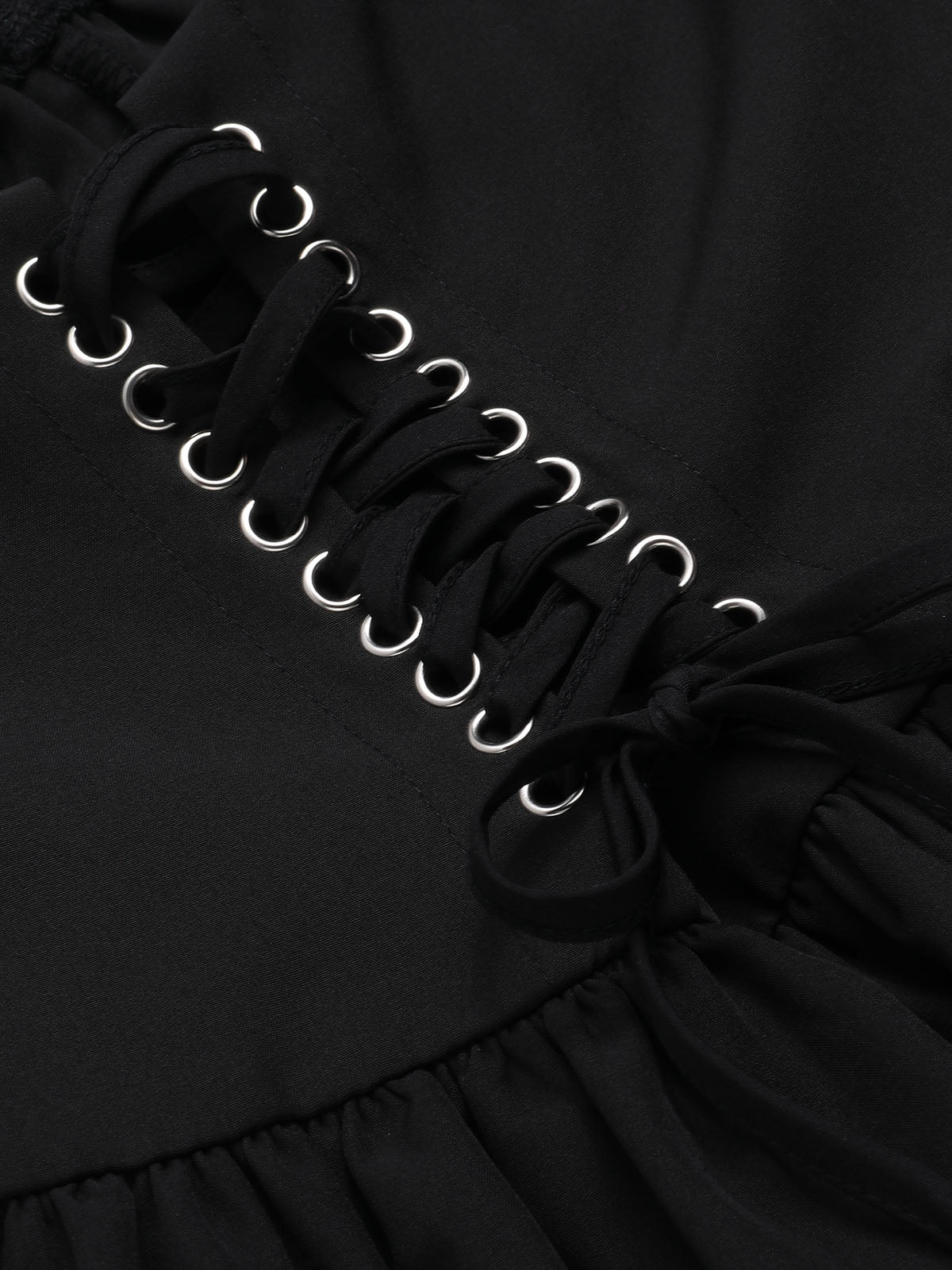 Corset Mini Dress Black Lace Trim Women's Sleeveless Tie-Front – Casual, Party, Gothic, Gift