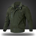 Cotton Field Jacket Men's Khaki Stand Collar Cargo Bomber – Casual, Office, Holiday, Gift