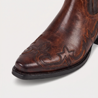 Cowboy Ankle Boots Leather Brown Men's Western Chelsea – Casual, Gift · Werune