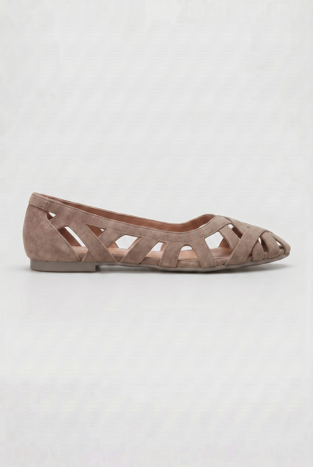 Cut-Out Flat Sandals Suede Pink Women's Closed Toe – Casual Summer Comfort Walking, Everyday Footwear