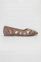 Cut-Out Flat Sandals Suede Pink Women's Closed Toe – Casual Summer Comfort Walking, Everyday Footwear