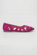 Cut-Out Flat Sandals Suede Pink Women's Closed Toe – Casual Summer Comfort Walking, Everyday Footwear