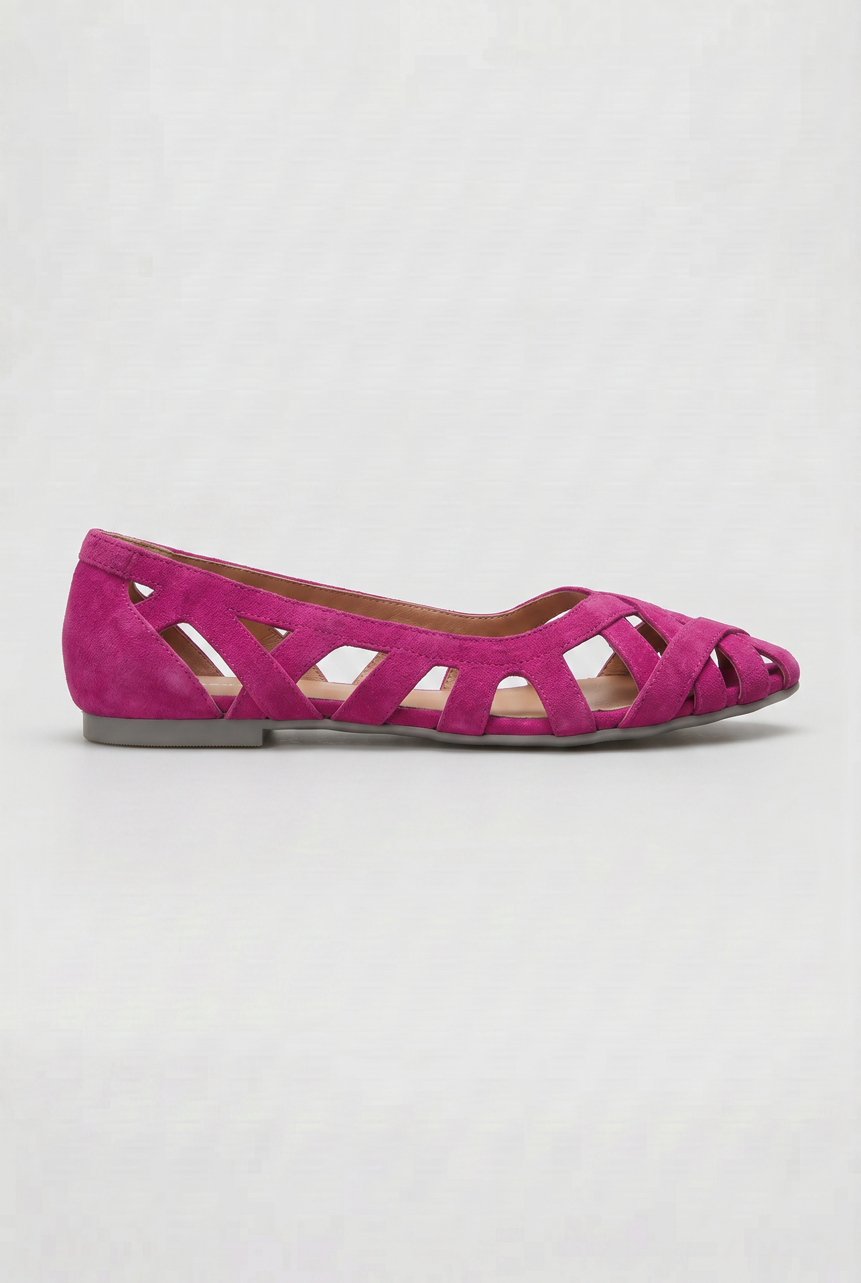 Cut-Out Flat Sandals Suede Pink Women's Closed Toe – Casual Summer Comfort Walking, Everyday Footwear