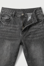 Denim Jeans Loose Fit Straight Leg Grey Acid Wash Men's – Casual, Everyday · Werune