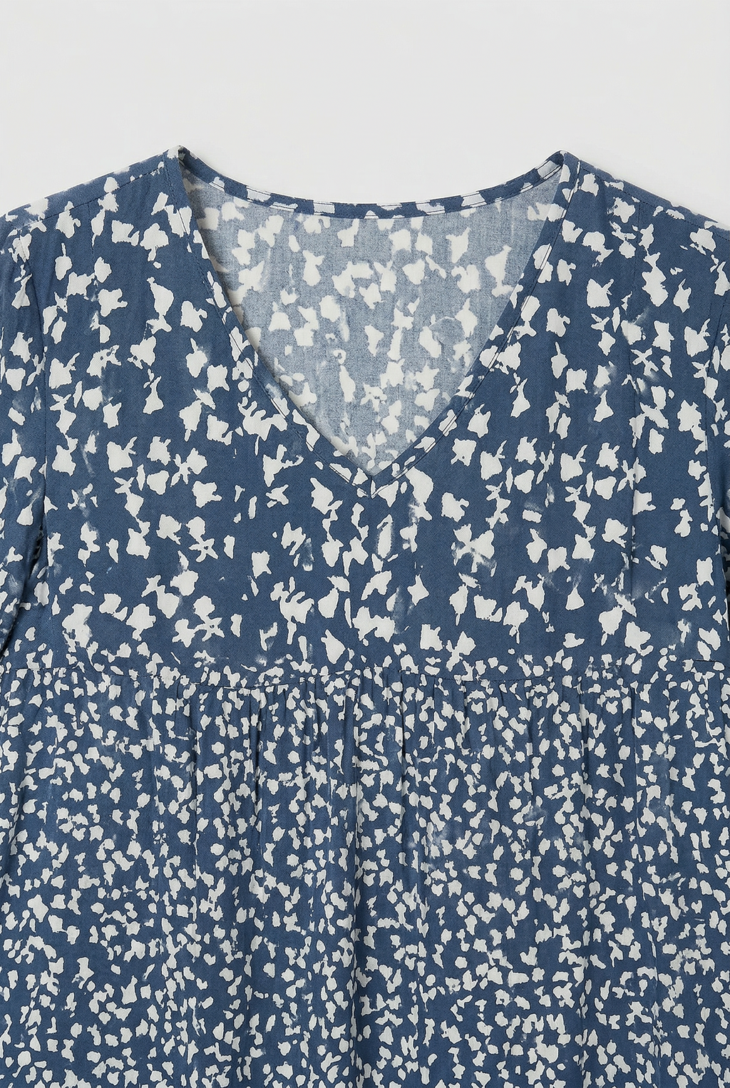 Ditsy Floral Print Midi Dress V Neck Women's 3/4 Sleeve Tiered Smock – Casual, Holiday