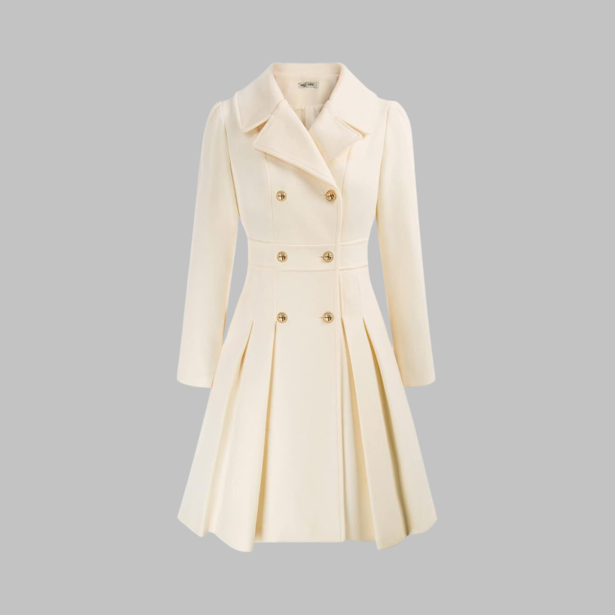 Double-Breasted Trench Coat Women's Burgundy Pleated Lapel Long Sleeve – Office, Casual, Winter, Gift