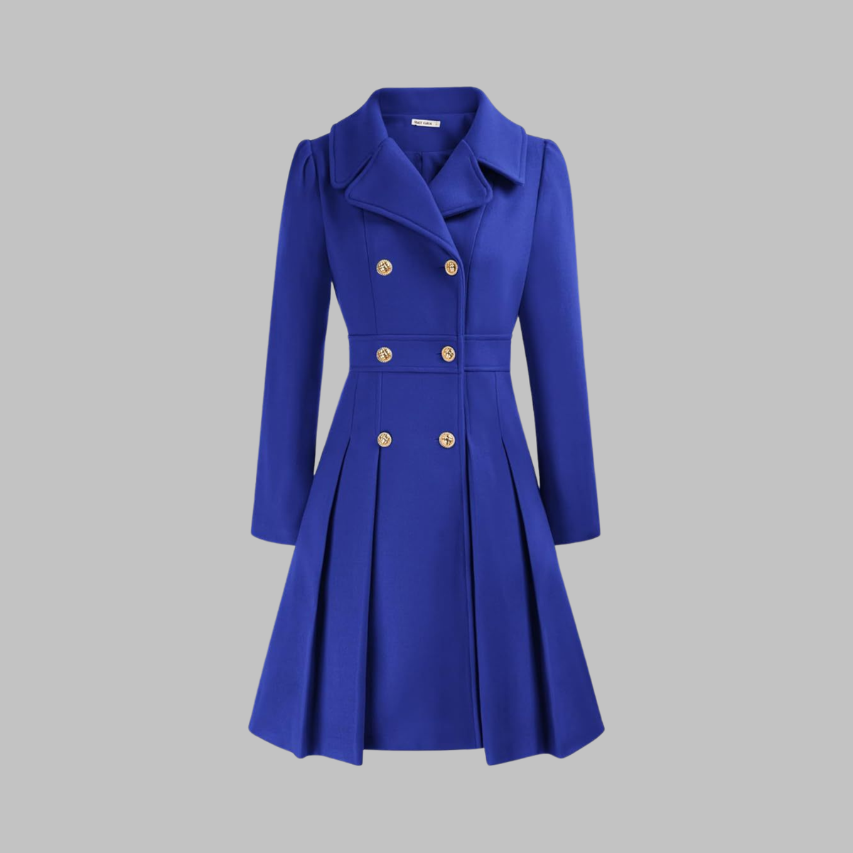 Double-Breasted Trench Coat Women's Burgundy Pleated Lapel Long Sleeve – Office, Casual, Winter, Gift