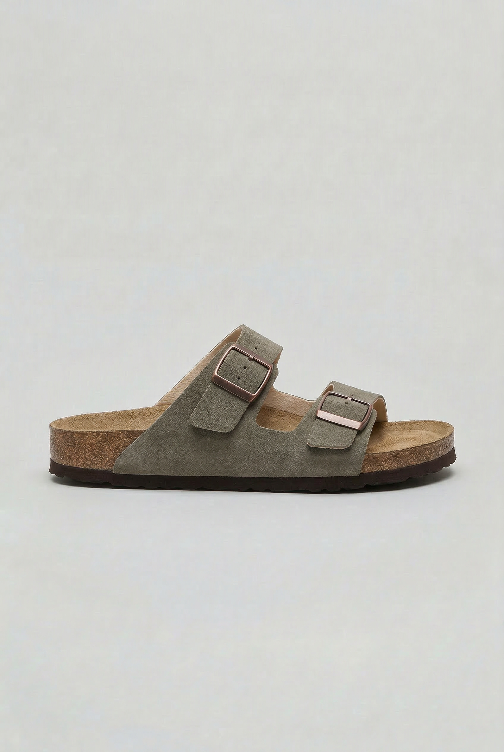 Double Buckle Sandals White Cork Footbed Men's – Casual, Summer, Holiday, Everyday Comfort