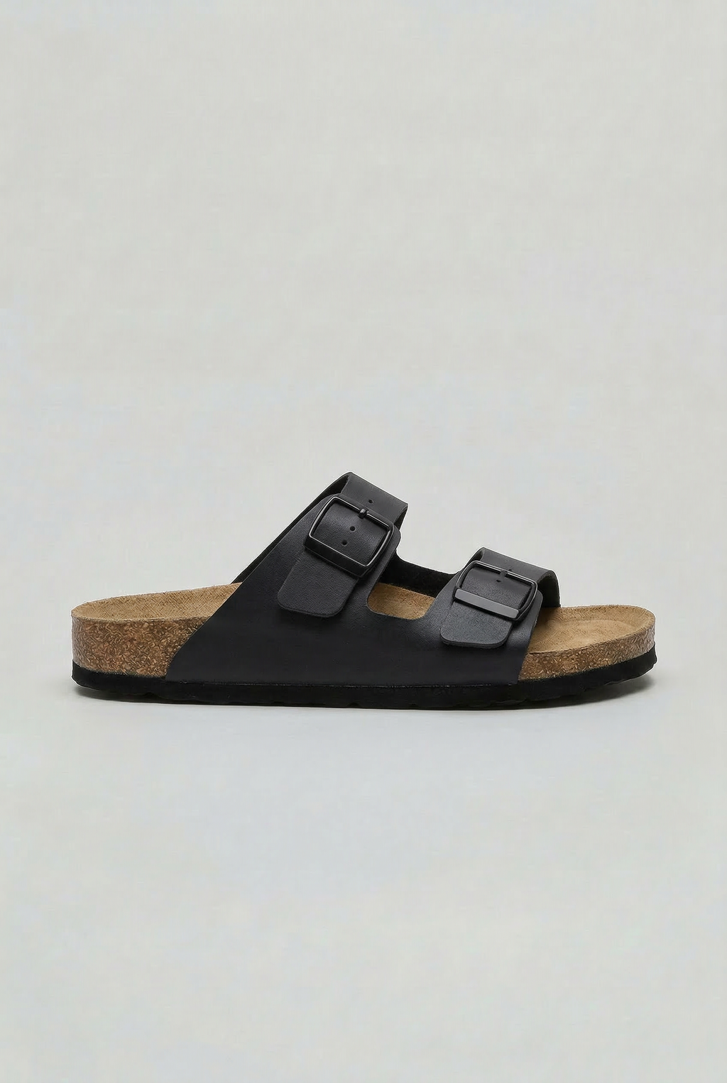 Double Buckle Sandals White Cork Footbed Men's – Casual, Summer, Holiday, Everyday Comfort
