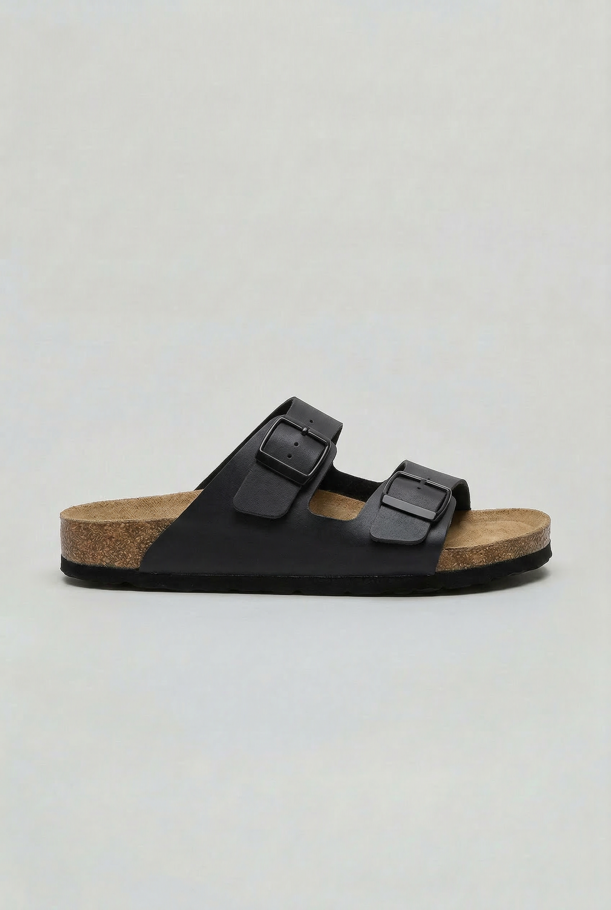 Double Buckle Sandals White Cork Footbed Men's – Casual, Summer, Holiday, Everyday Comfort