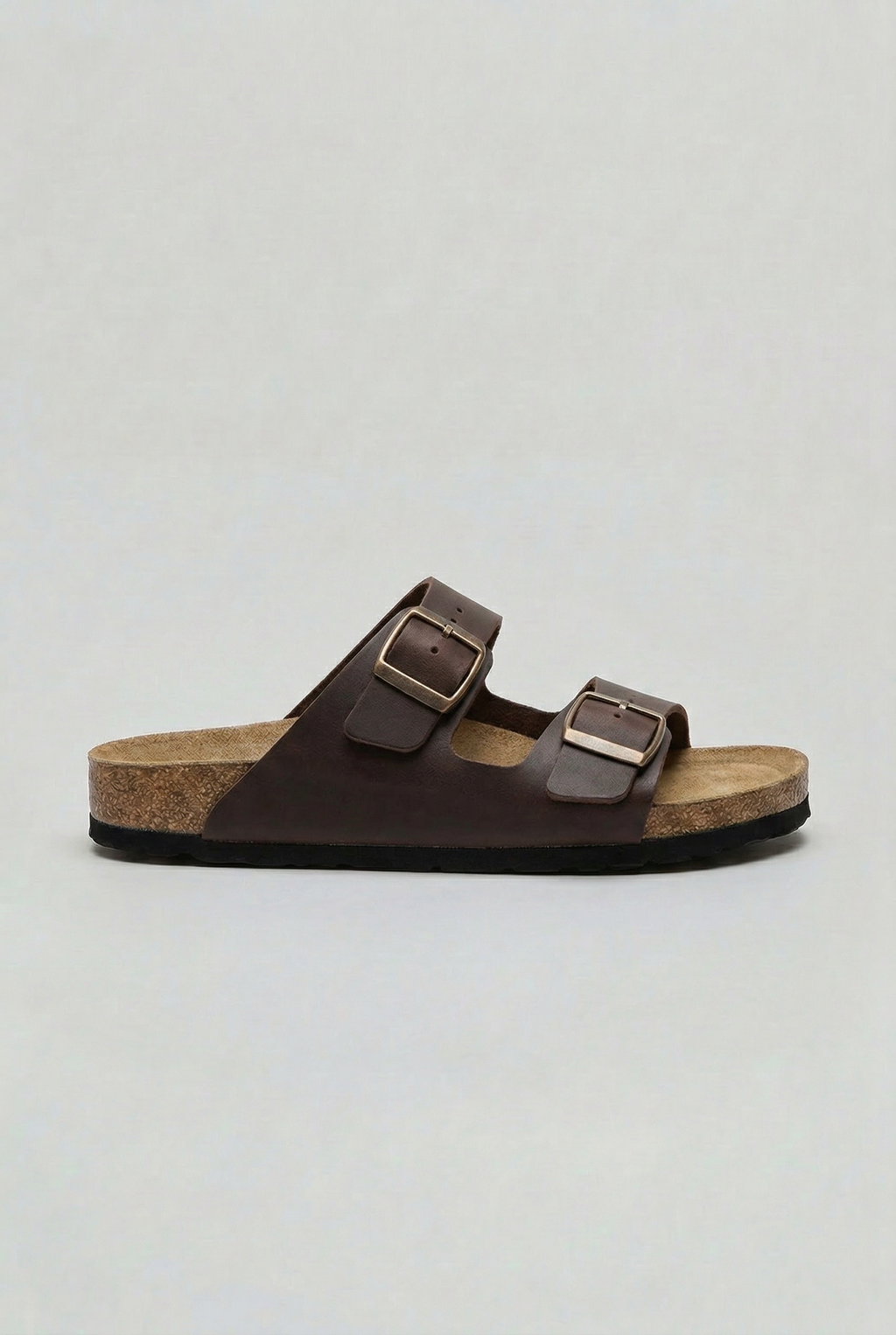 Double Buckle Sandals White Cork Footbed Men's – Casual, Summer, Holiday, Everyday Comfort
