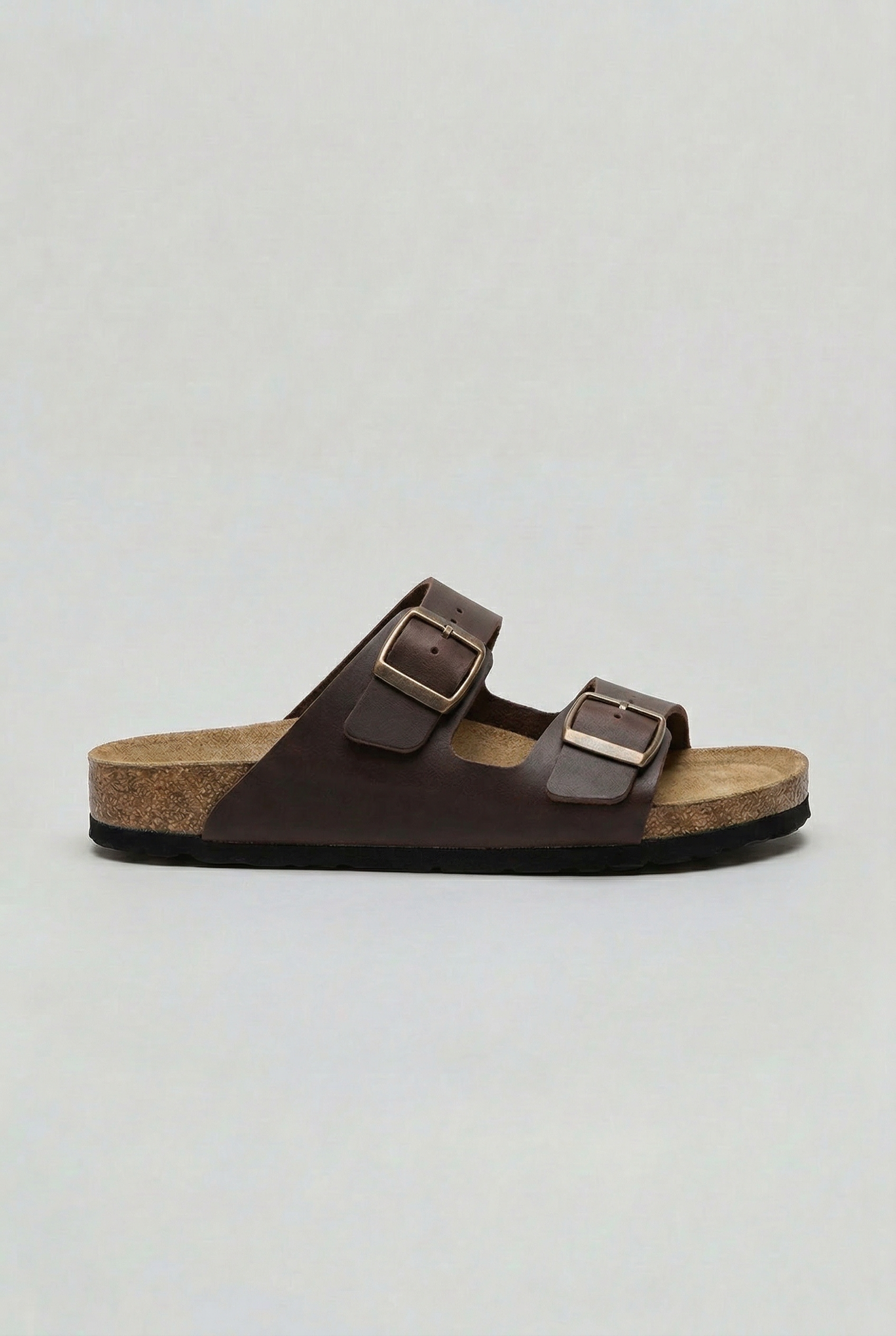 Double Buckle Sandals White Cork Footbed Men's – Casual, Summer, Holiday, Everyday Comfort