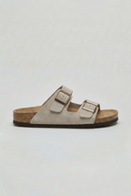 Double Buckle Sandals White Cork Footbed Men's – Casual, Summer, Holiday, Everyday Comfort