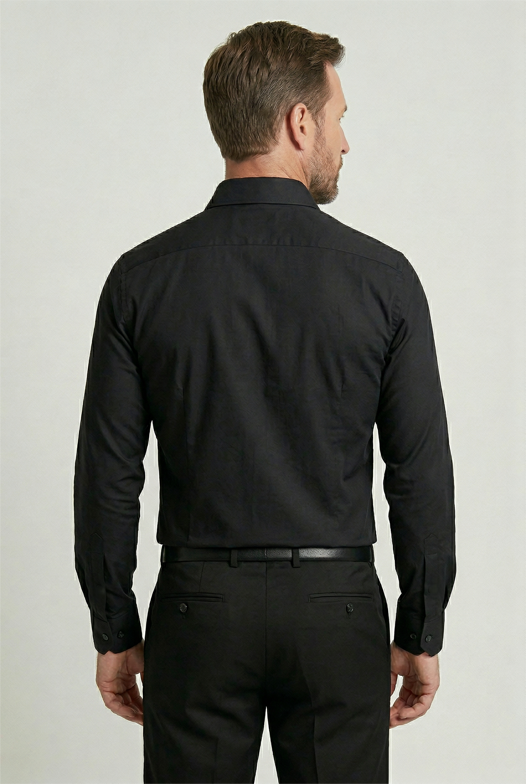 Dress Shirt Cotton Black Men's Slim Fit Long Sleeve – Office, Formal, Casual, Wedding, Gift