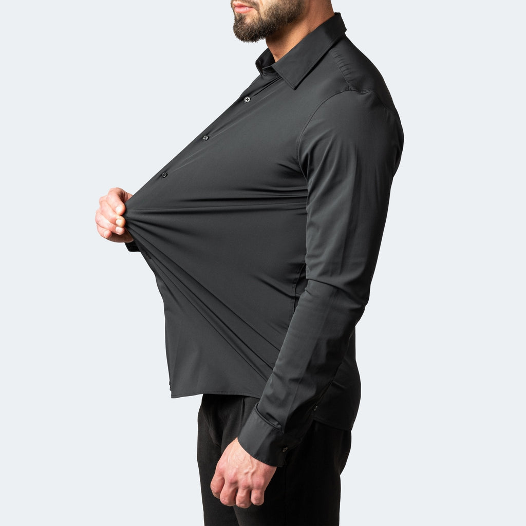 Dress Shirt Stretch Wrinkle-Free Men's Light Blue Long Sleeve – Office, Formal, Casual, Gift