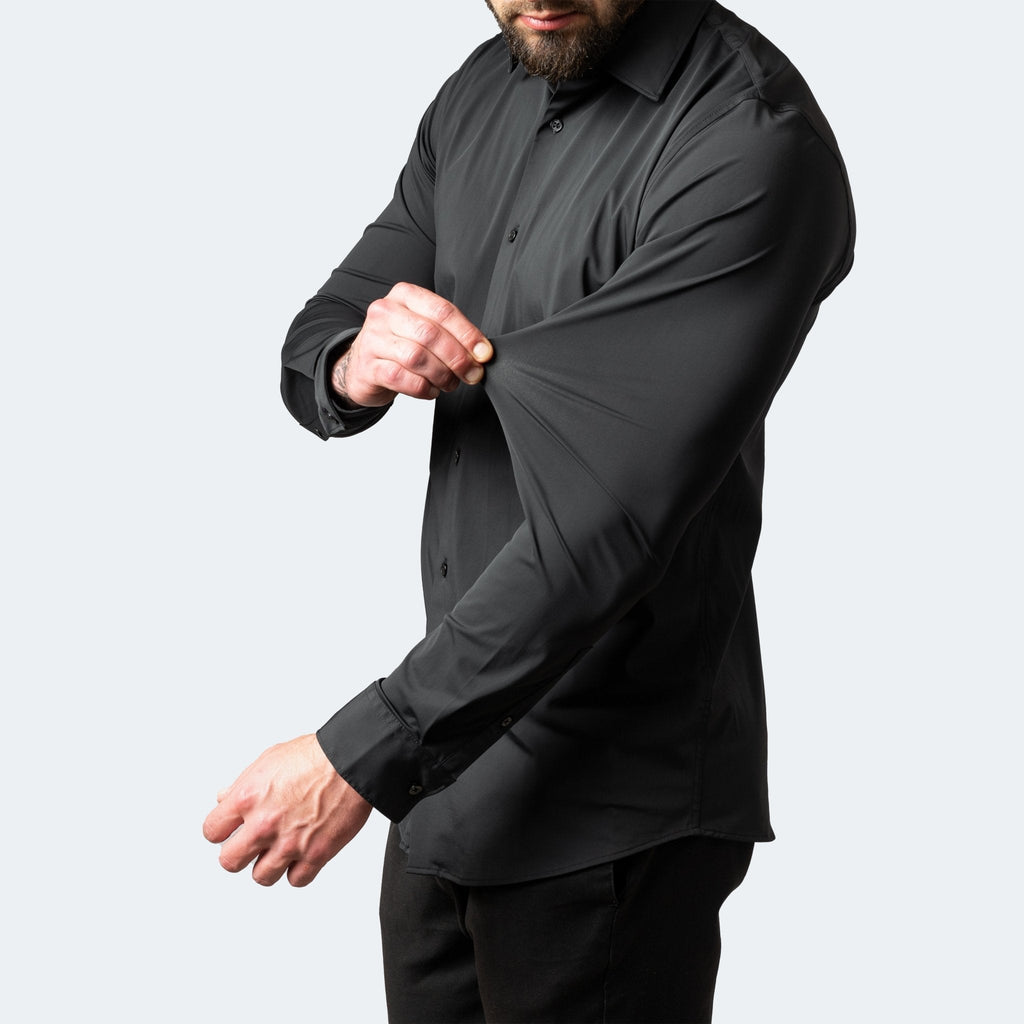 Dress Shirt Stretch Wrinkle-Free Men's Light Blue Long Sleeve – Office, Formal, Casual, Gift