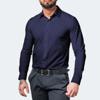 Dress Shirt Stretch Wrinkle-Free Men's Light Blue Long Sleeve – Office, Formal, Casual, Gift
