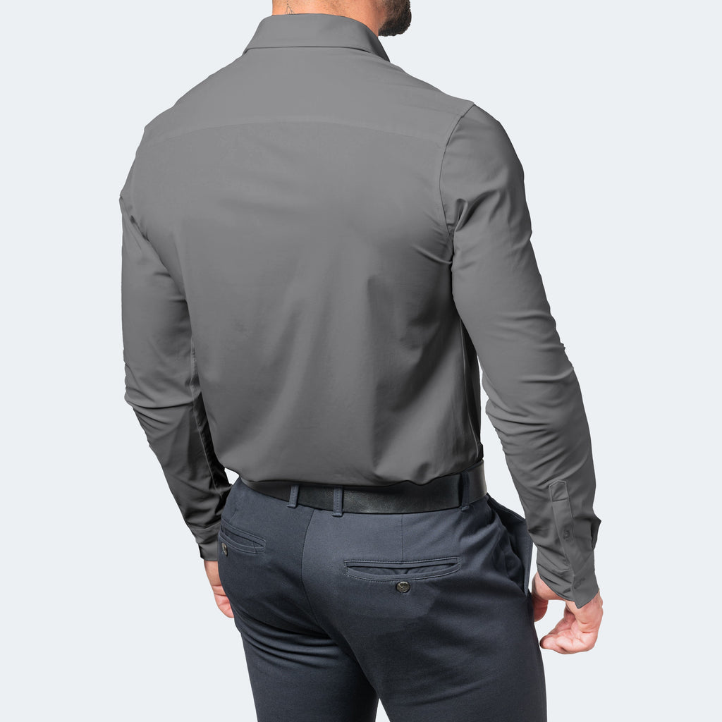 Dress Shirt Stretch Wrinkle-Free Men's Light Blue Long Sleeve – Office, Formal, Casual, Gift