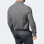 Dress Shirt Stretch Wrinkle-Free Men's Light Blue Long Sleeve – Office, Formal, Casual, Gift