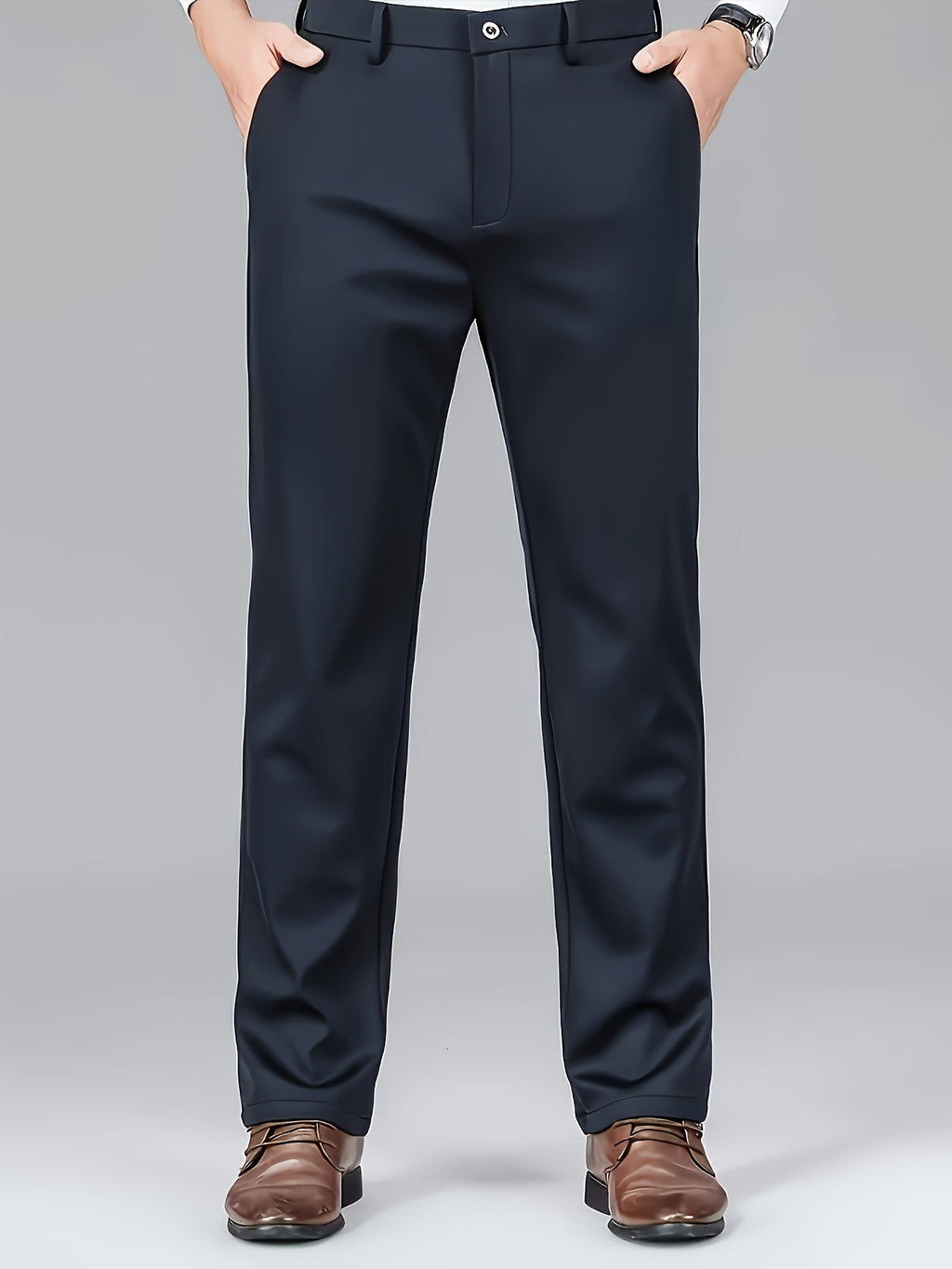 Dress Trousers Black Stretch Slim Fit Men's – Office, Business, Formal, Casual, Gift