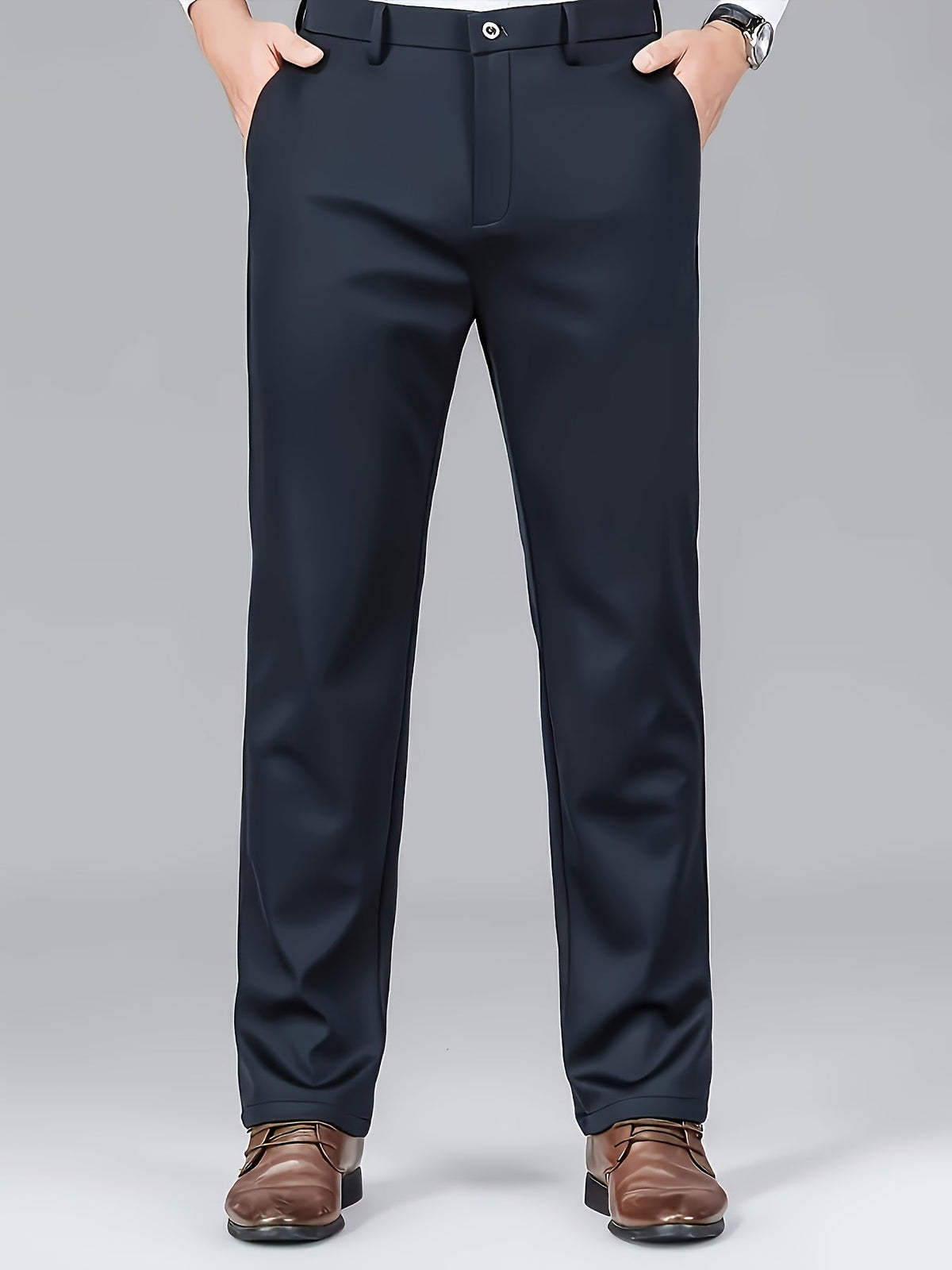 Dress Trousers Black Stretch Slim Fit Men's – Office, Business, Formal, Casual, Gift