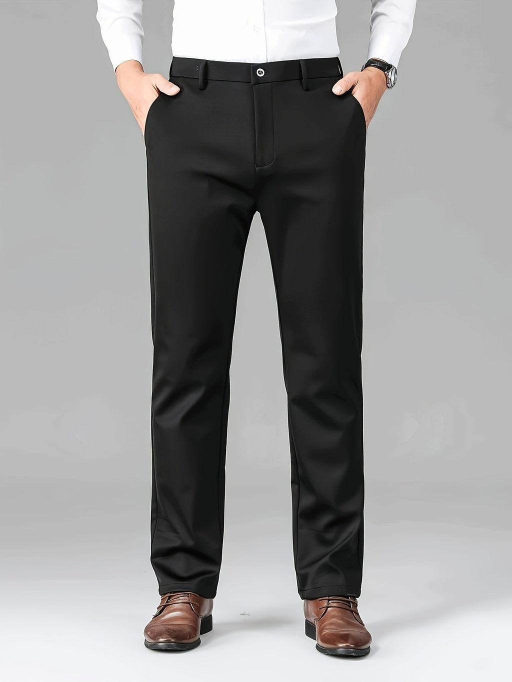 Dress Trousers Black Stretch Slim Fit Men's – Office, Business, Formal, Casual, Gift