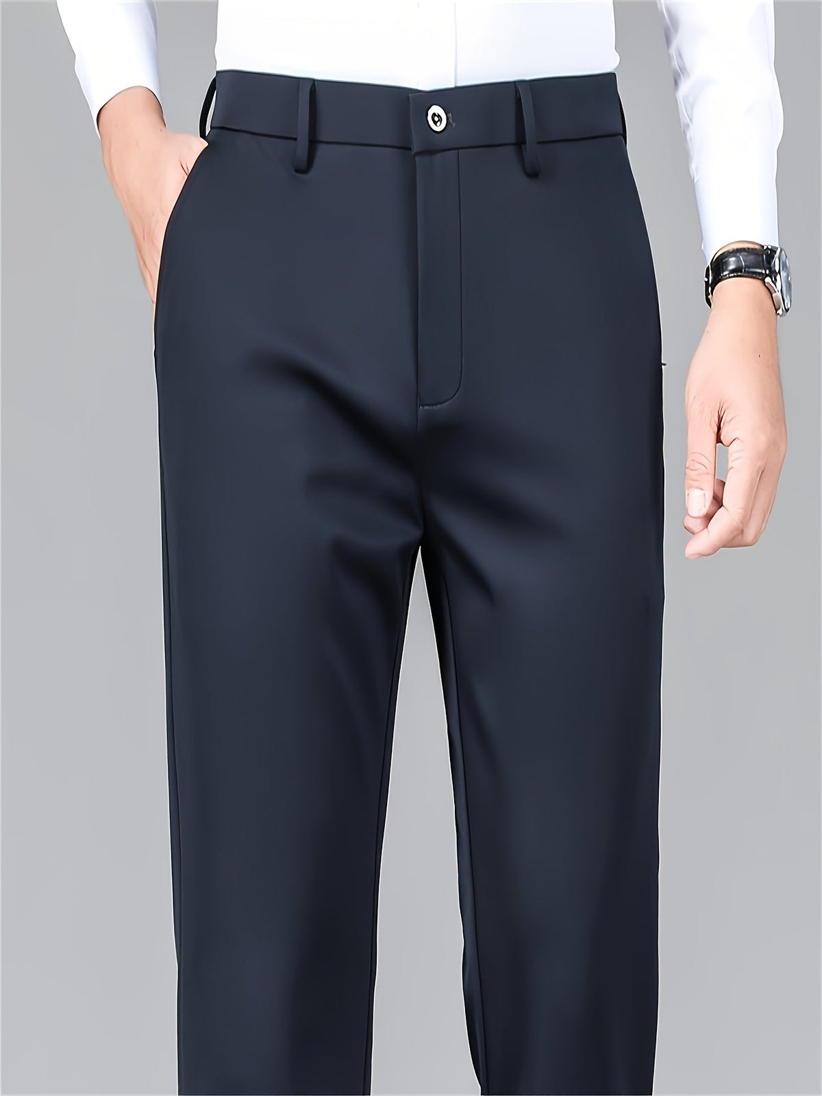 Dress Trousers Black Stretch Slim Fit Men's – Office, Business, Formal, Casual, Gift