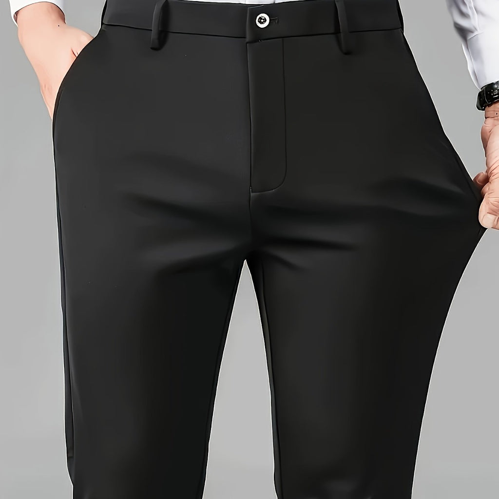 Dress Trousers Black Stretch Slim Fit Men's – Office, Business, Formal, Casual, Gift