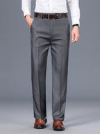 Dress Trousers Straight-Leg Grey Men's – Office, Formal, Business, Casual, Gift · Werune