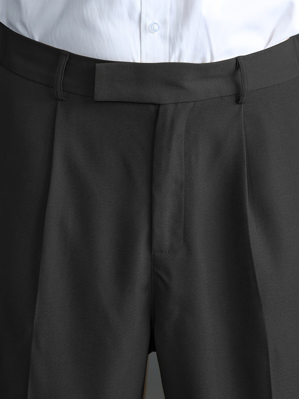 Dress Trousers Wide-Leg Pleated Black Men's – Office, Casual, Formal, Everyday Smart Wear