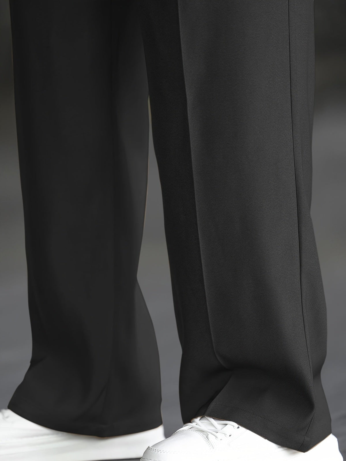Dress Trousers Wide-Leg Pleated Black Men's – Office, Casual, Formal, Everyday Smart Wear