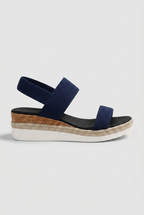 Espadrille Wedge Sandals Beige Elastic Strap Women's Open Toe – Casual, Holiday · Werune