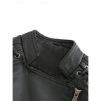Faux Leather Biker Jacket Black Women's Zip-Up Moto Coat – Casual, Office, Holiday, Gift