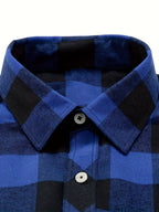 Flannel Shirt Red Black Buffalo Check Men's Long Sleeve Button-Up – Casual, Office, Holiday, Gift