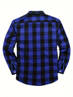 Flannel Shirt Red Black Buffalo Check Men's Long Sleeve Button-Up – Casual, Office, Holiday, Gift