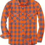 Flannel Shirt Red Black Buffalo Check Men's Long Sleeve Button-Up – Casual, Office, Holiday, Gift