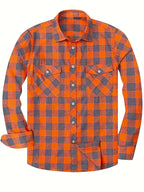 Flannel Shirt Red Black Buffalo Check Men's Long Sleeve Button-Up – Casual, Office, Holiday, Gift