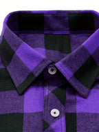 Flannel Shirt Red Black Buffalo Check Men's Long Sleeve Button-Up – Casual, Office, Holiday, Gift