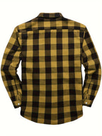 Flannel Shirt Red Black Buffalo Check Men's Long Sleeve Button-Up – Casual, Office, Holiday, Gift