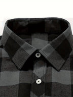 Flannel Shirt Red Black Buffalo Check Men's Long Sleeve Button-Up – Casual, Office, Holiday, Gift