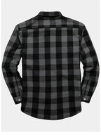 Flannel Shirt Red Black Buffalo Check Men's Long Sleeve Button-Up – Casual, Office, Holiday, Gift