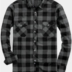 Flannel Shirt Red Black Buffalo Check Men's Long Sleeve Button-Up – Casual, Office, Holiday, Gift