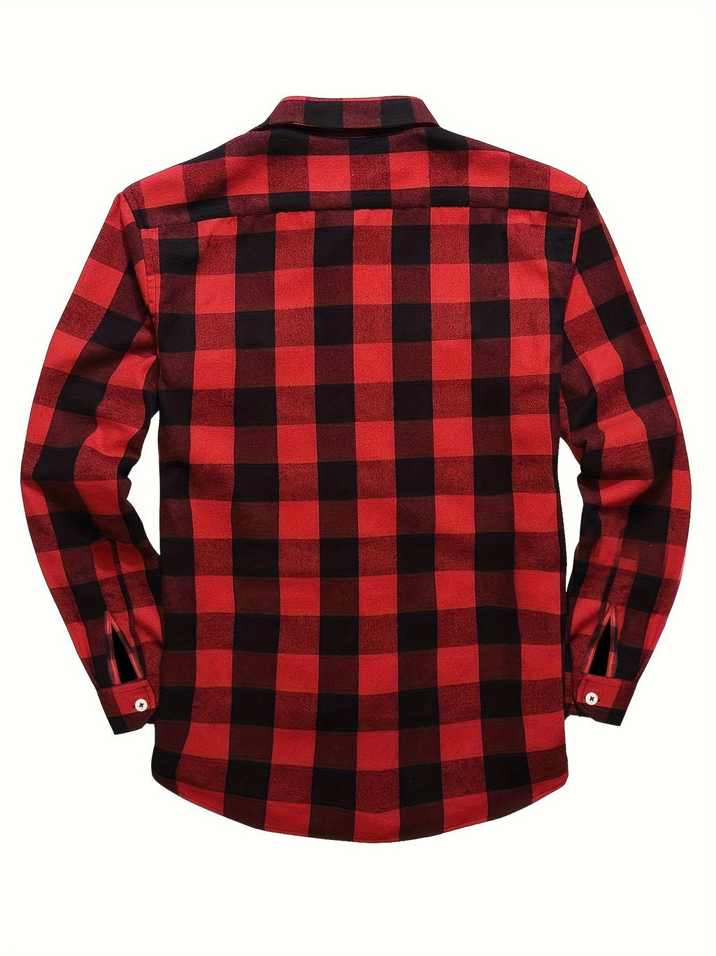 Flannel Shirt Red Black Buffalo Check Men's Long Sleeve Button-Up – Casual, Office, Holiday, Gift
