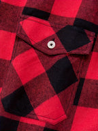 Flannel Shirt Red Black Buffalo Check Men's Long Sleeve Button-Up – Casual, Office, Holiday, Gift