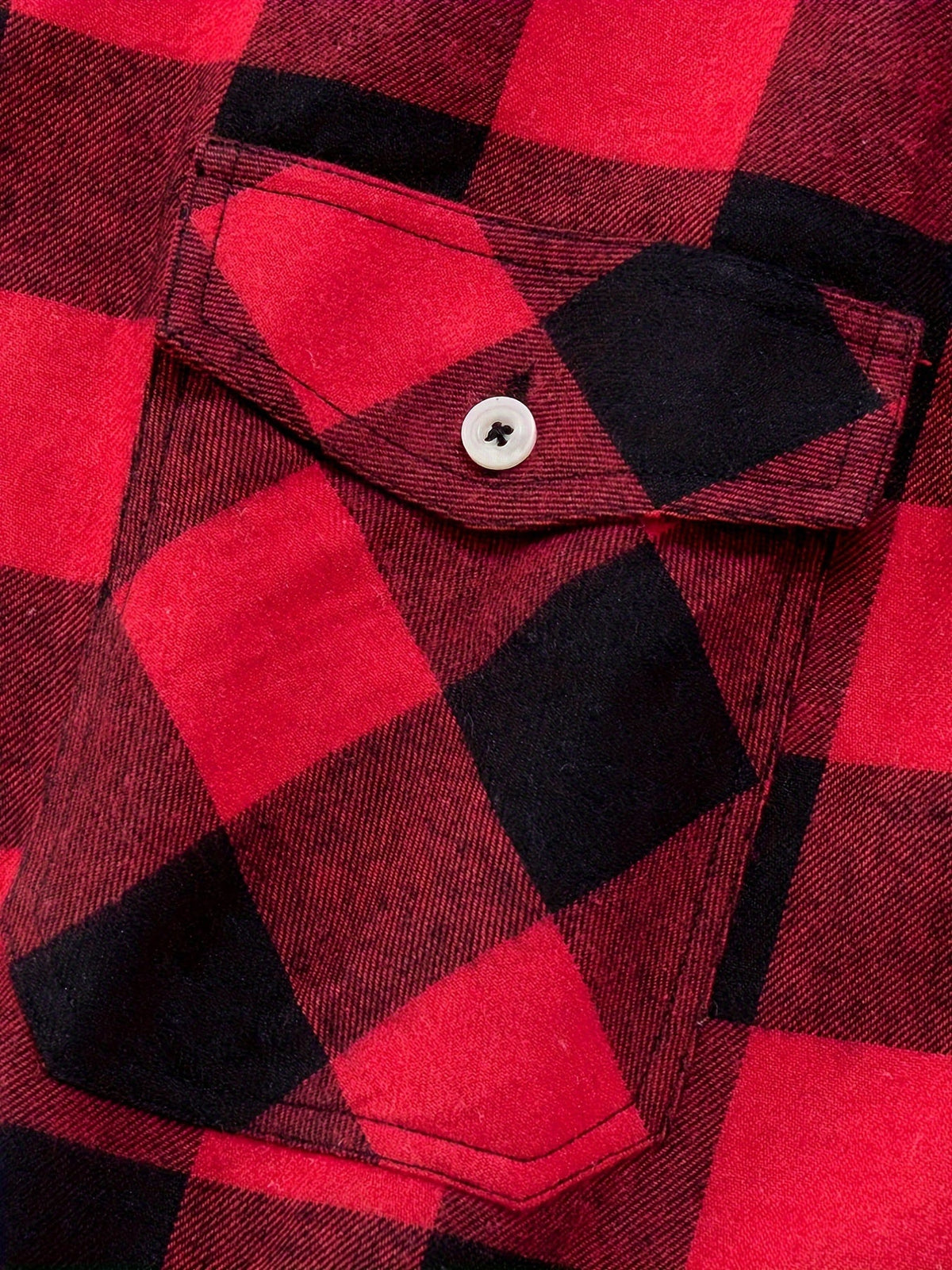 Flannel Shirt Red Black Buffalo Check Men's Long Sleeve Button-Up – Casual, Office, Holiday, Gift