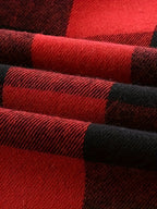 Flannel Shirt Red Black Buffalo Check Men's Long Sleeve Button-Up – Casual, Office, Holiday, Gift