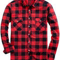 Flannel Shirt Red Black Buffalo Check Men's Long Sleeve Button-Up – Casual, Office, Holiday, Gift