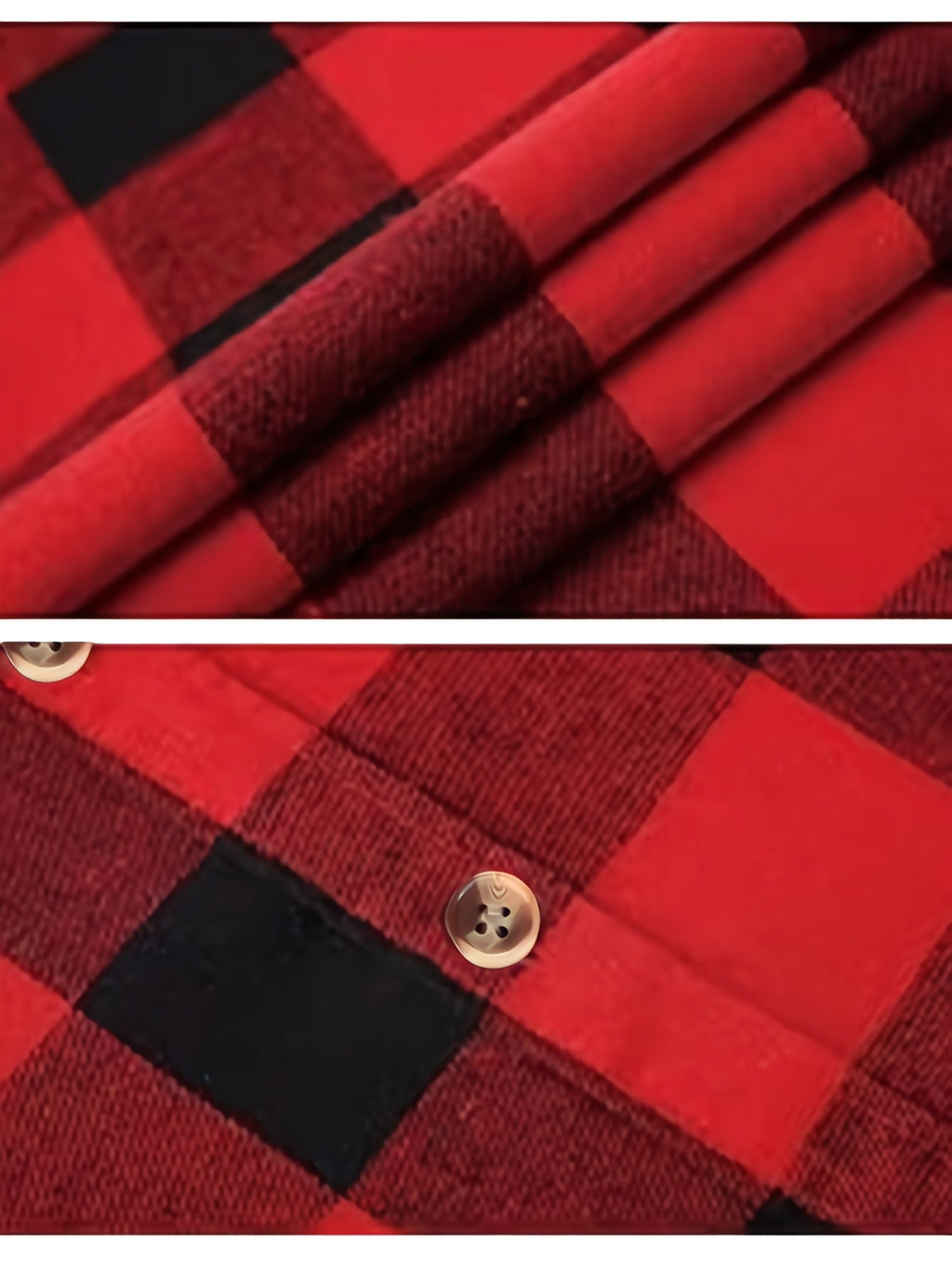 Flannel Shirt Red Navy Buffalo Check Women's Long Sleeve Button-Up – Casual, Autumn Layering, Gift