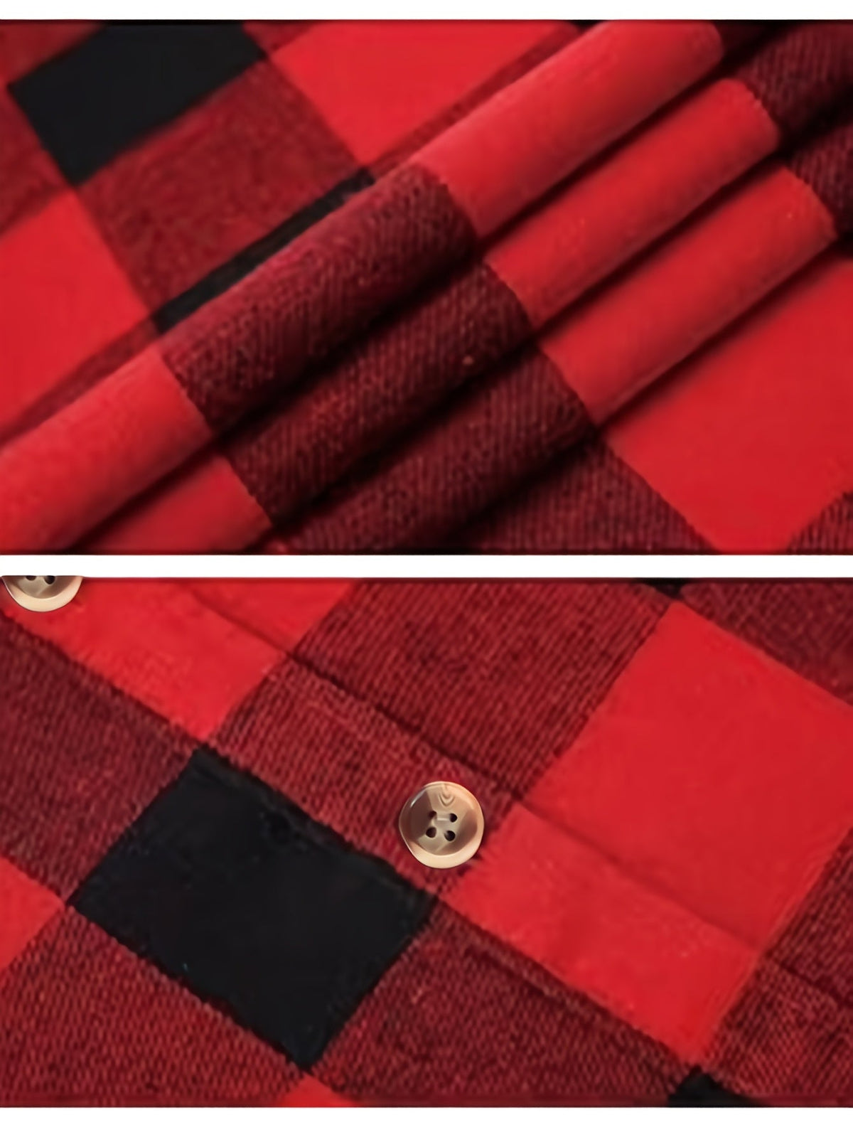 Flannel Shirt Red Navy Buffalo Check Women's Long Sleeve Button-Up – Casual, Autumn Layering, Gift